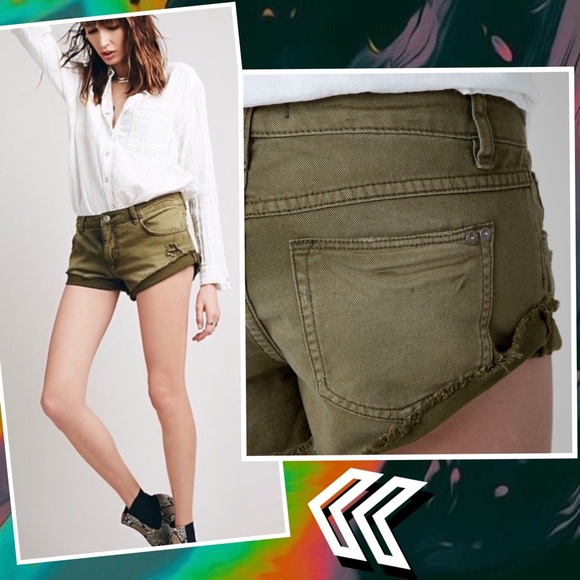 FP High Rise Irreplaceable Short Army Cutoffs - Picture 2 of 9